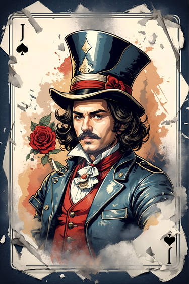 Jack of Spades Vintage Illustration