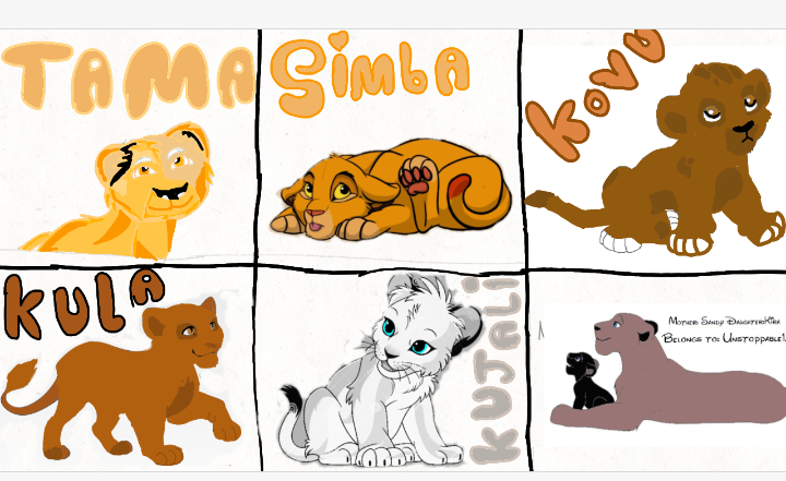 Lion king cubs characters by Unstoppable1221 on DeviantArt Lion king cubs characters by Unstoppable1221 on DeviantArt