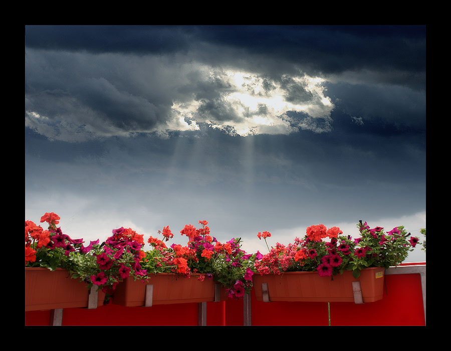 red balcony