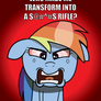 Rainbow Dash Flips Out over her Transformers Cameo