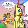 Filly Fluttershy meets Sunburst and Spike