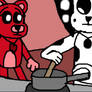 Chocolate pudding making