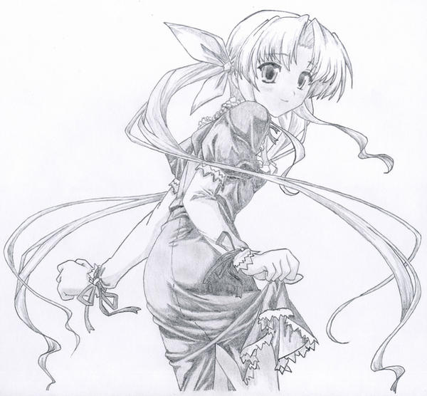 Anime girl In dress by pencil-artist on DeviantArt