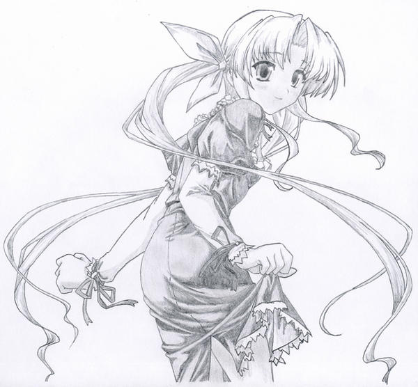 Anime girl In dress by pencil-artist on DeviantArt Anime girl In dress by pencil-artist on DeviantArt