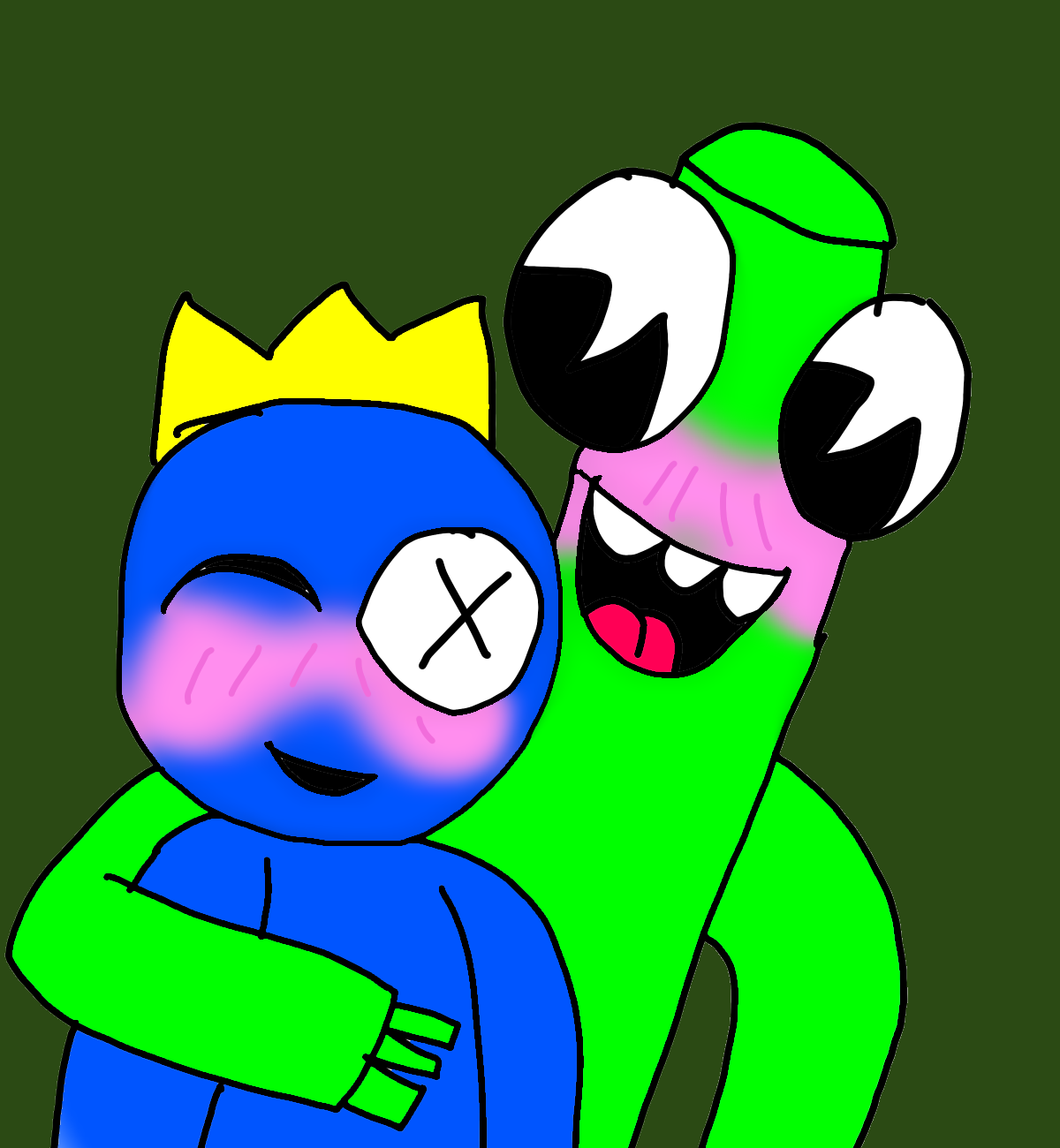 Rainbow friends blue x green vs blue x pink xD by adrianasamora on  DeviantArt