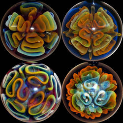 4 Gold and Silver fumed marble