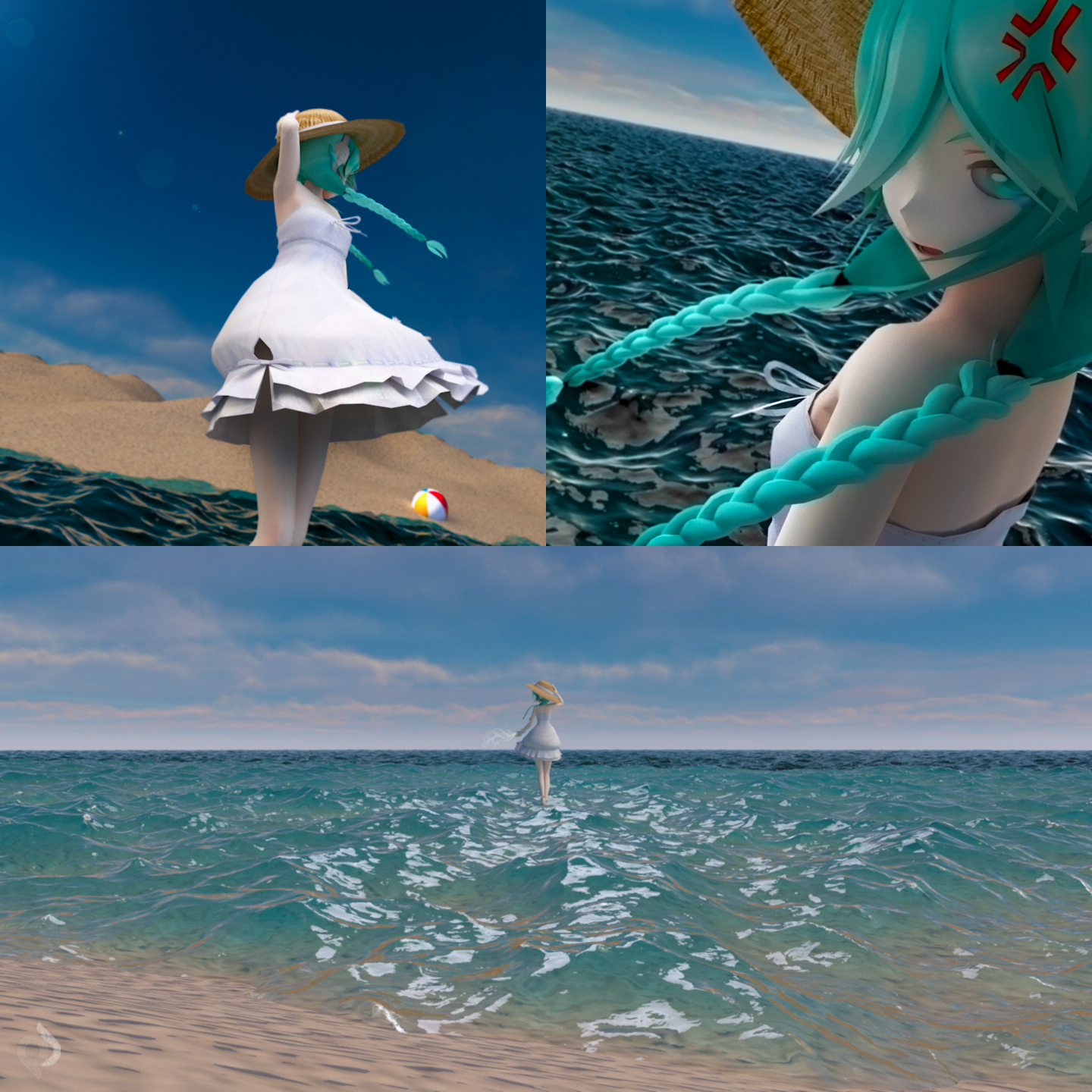 Hatsune Miku Beach Date | Cinema 4D Render