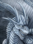 Silver Ice Dragon Portrait
