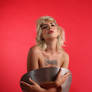 Rossana on a steel chair