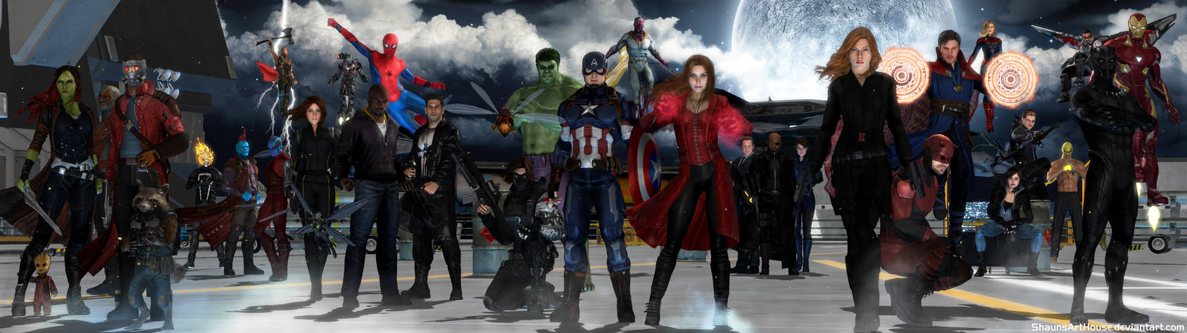 Avengers MCU - Dual Screen Wallpaper by ShaunsArtHouse