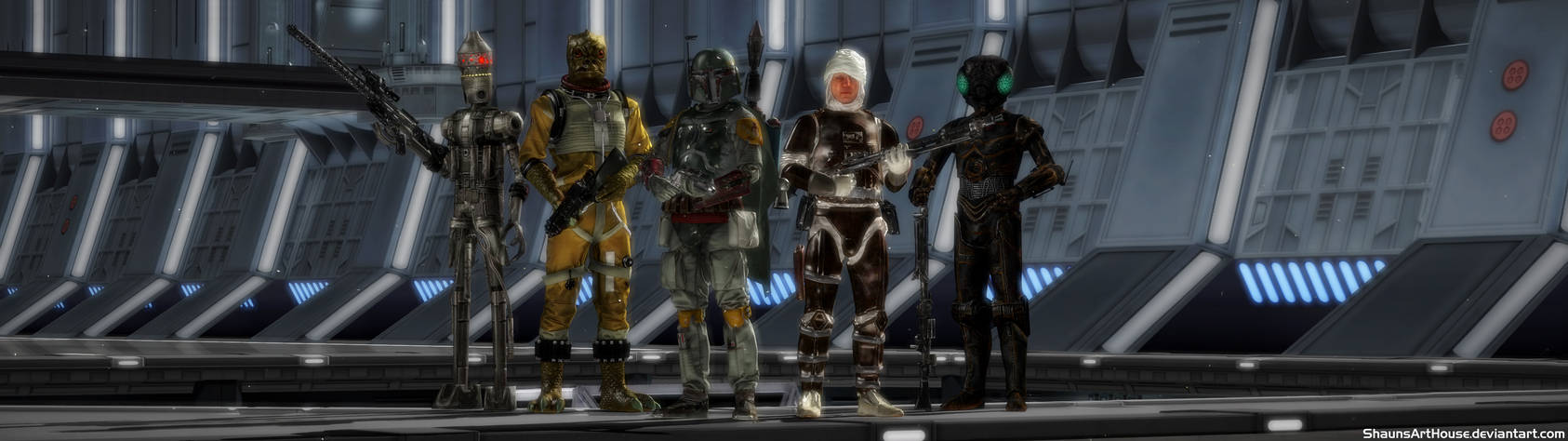 Star Wars Og Bounty Hunters Dual Screen Wallpaper By Star Wars Og Bounty Hunters Dual Screen Wallpaper By