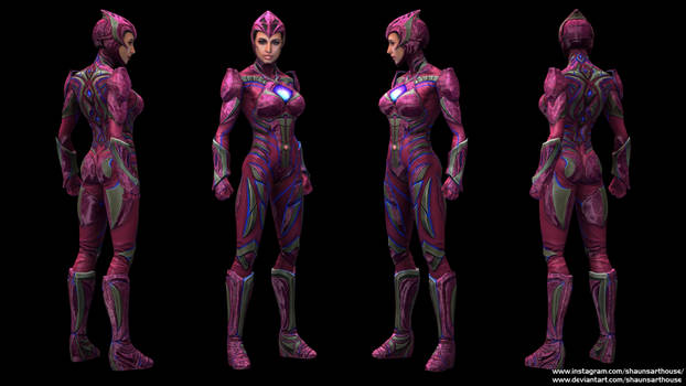 Pink Power Ranger Naomi Scott Custom 3D Model