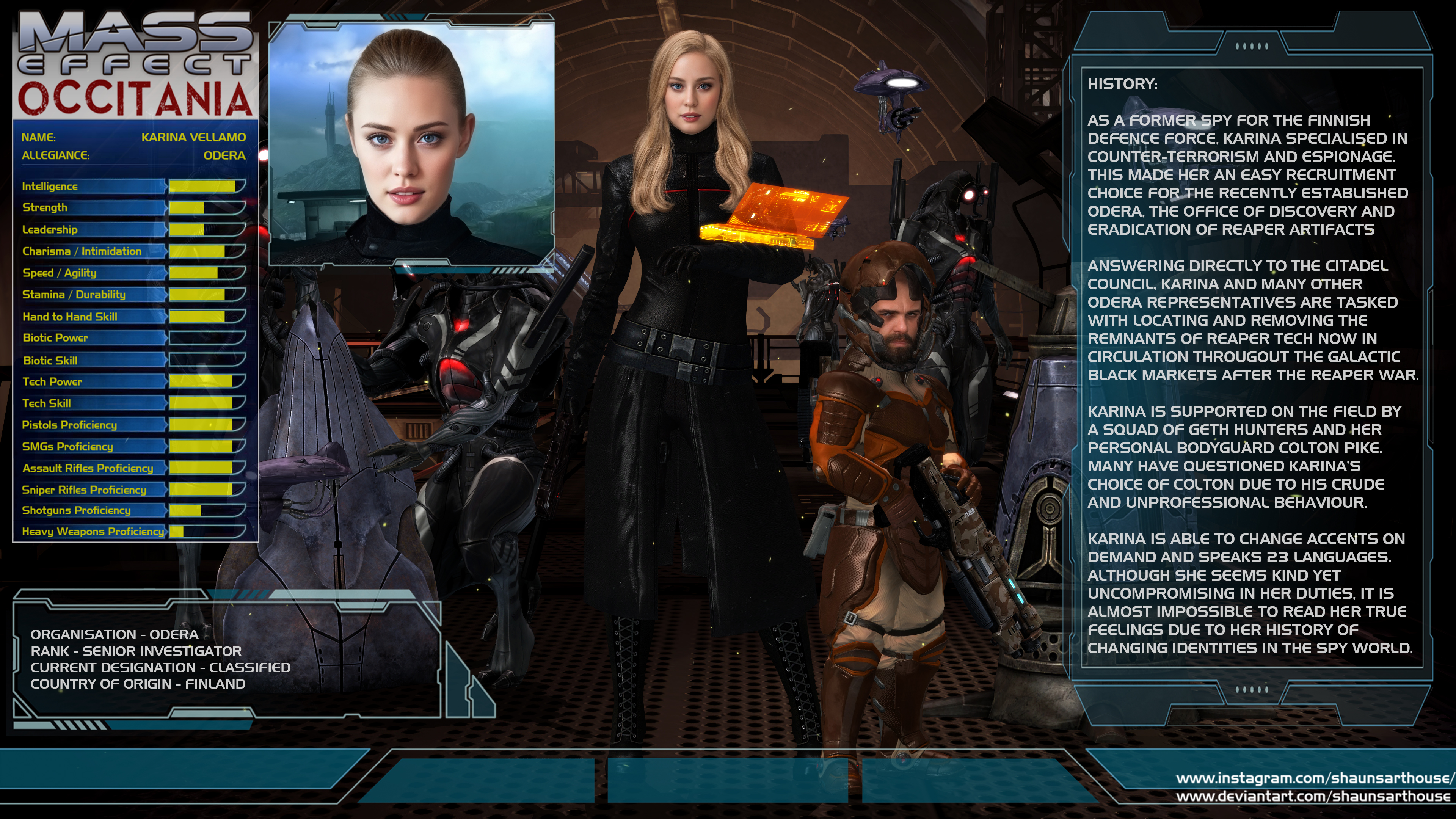 Mass Effect Occitania - Karina Vellamo Profile
