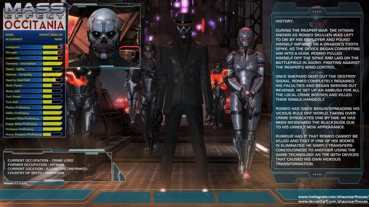 Mass Effect Occitania - Romeo Skullen Profile by ShaunsArtHouse on ...