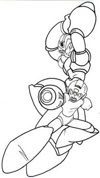 megaman and megaman x lineart