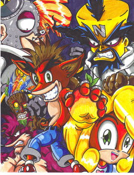 crash bandicoot and gang