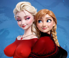 Elsa and Anna CGI/AI enhanced
