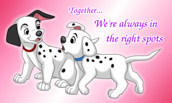 Happy Valentines Day from young Pongo and Perdita