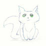 Cute green-eyed cat sketch