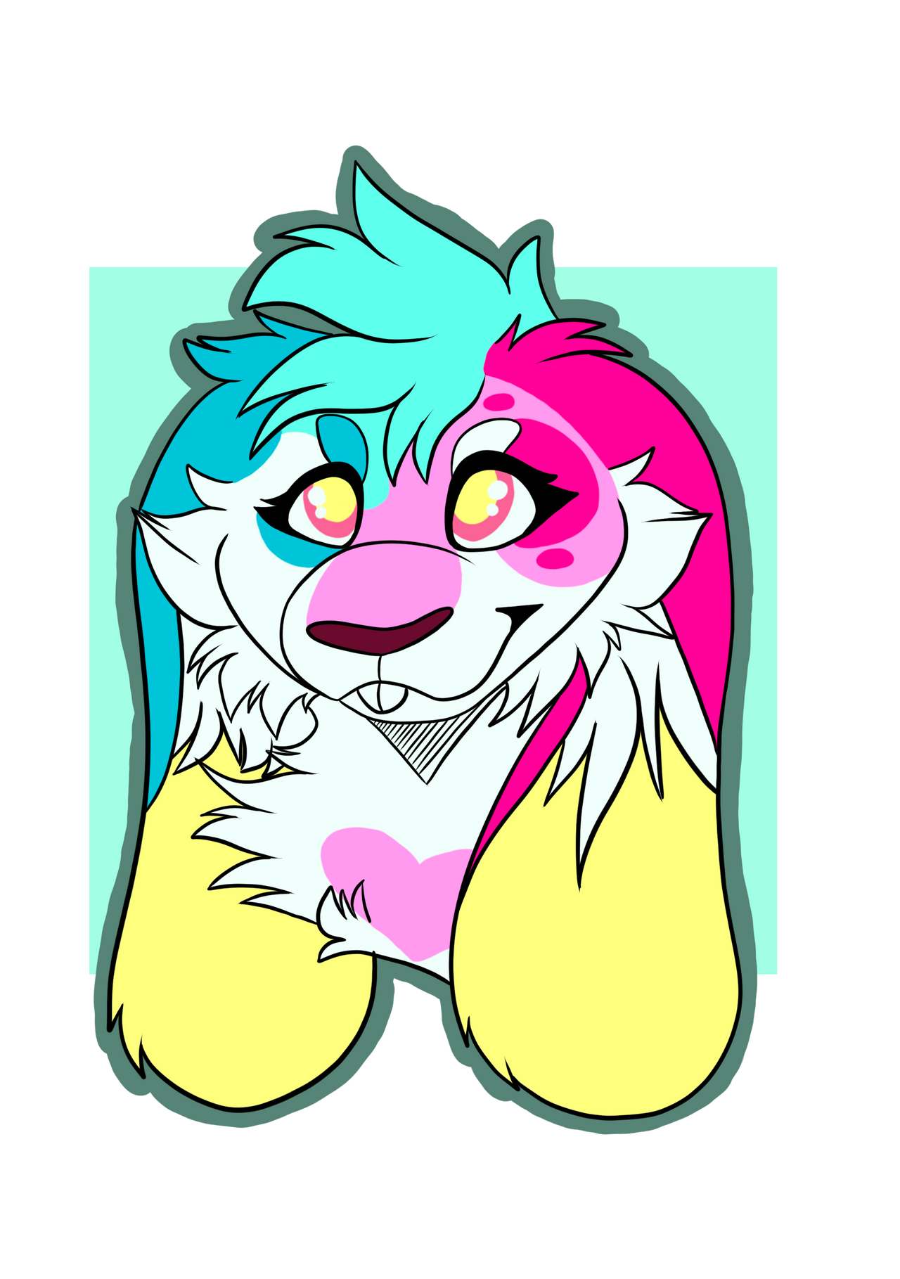 Duo Colored Rabbit by Tr1ppyGutz on DeviantArt