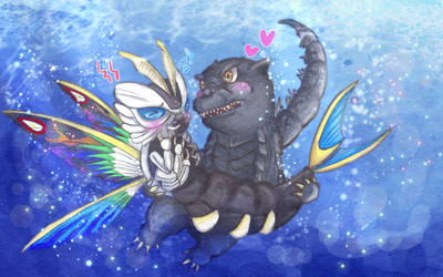 Godzilla and AquaMothra