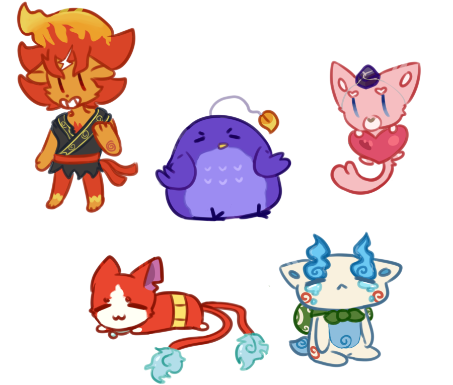 yokai watch monsters!! (stickers!) by princestoop on DeviantArt