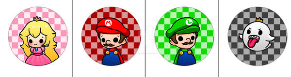 Derpy Mario Character Buttons by sleepypandie on DeviantArt