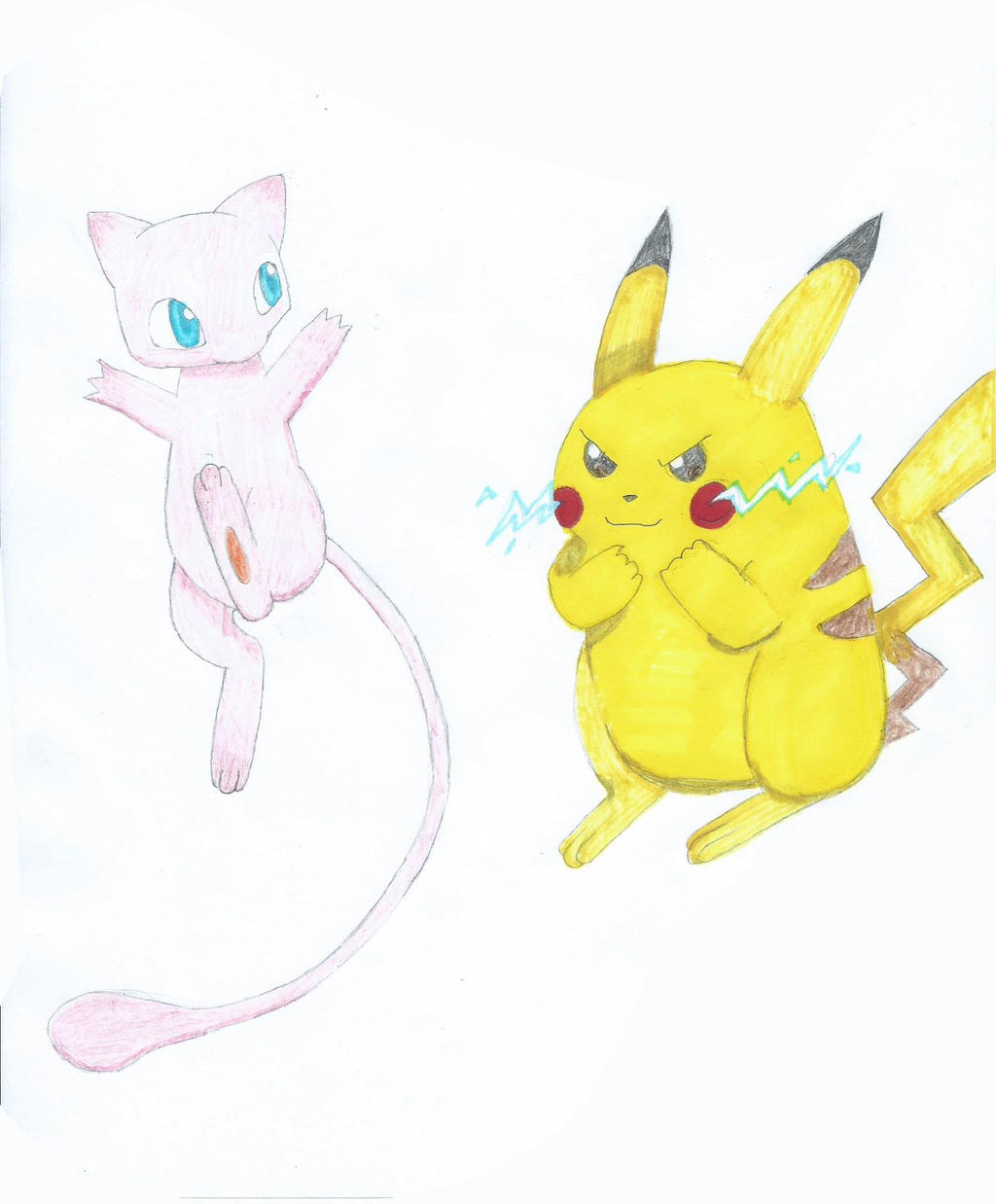 Mew and Pikachu by LegendComic on DeviantArt