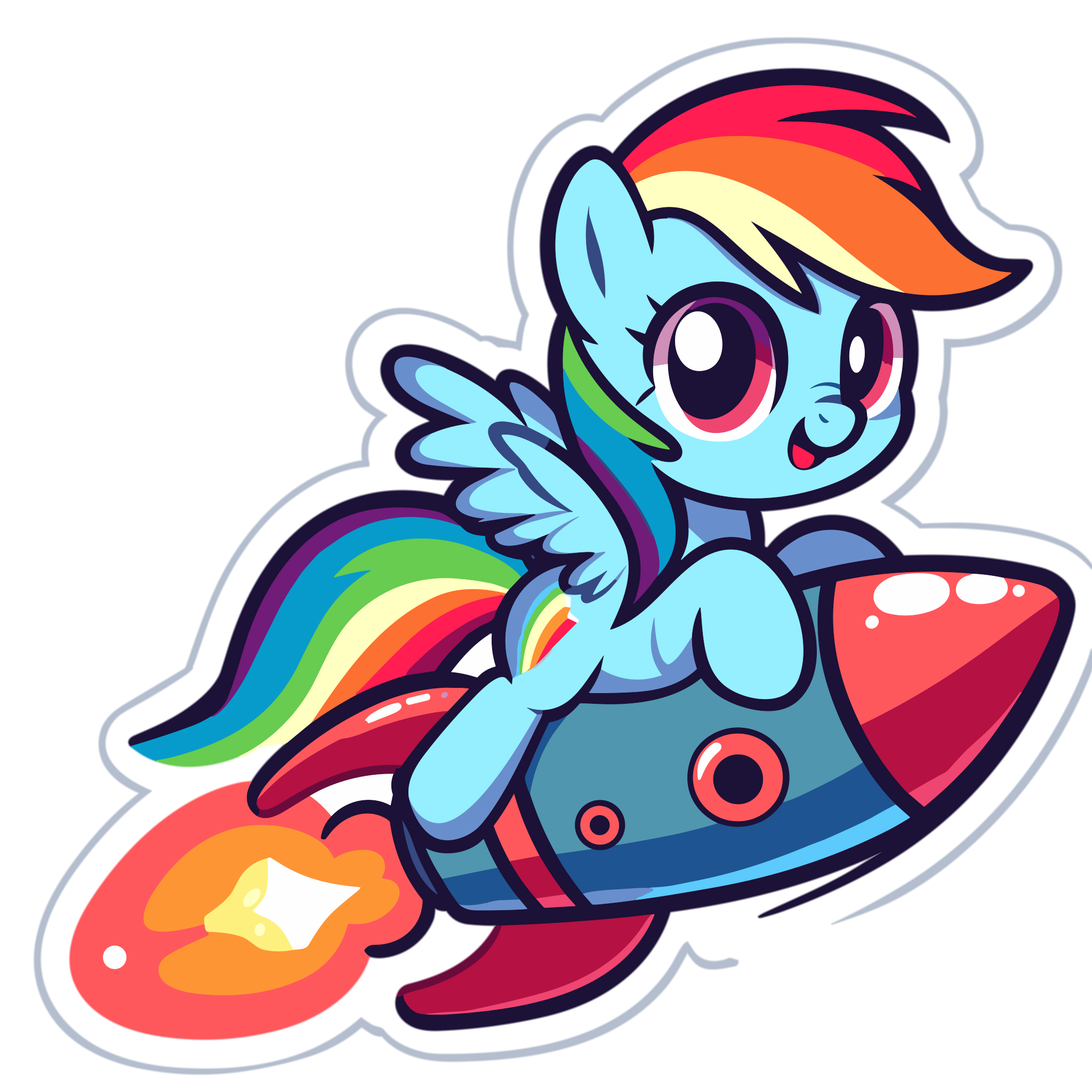 Raainbowdash Sticker Rainbow Dash Rocket(Stickers) by FluttershySaidsYAYYY on DeviantArt