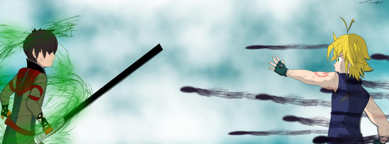 Oscar Training with Meliodas by SheebsArt on DeviantArt