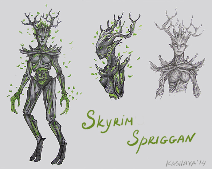 Skyrim spriggan sketch