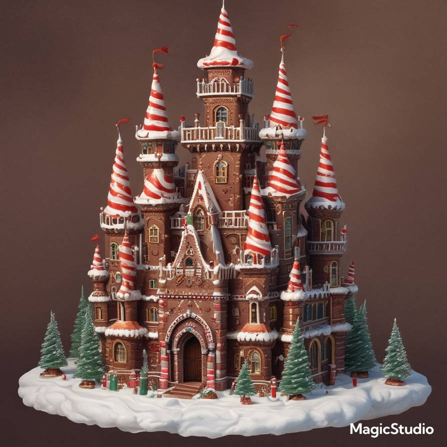 Gingerbread Castel Chocolate gingerbread candy castle centerpiece by captaintigertail on ...