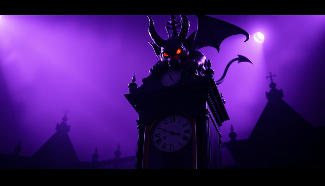 Demonic Clockwork Haunted mansion Demonic clock purple by captaintigertail on DeviantArt