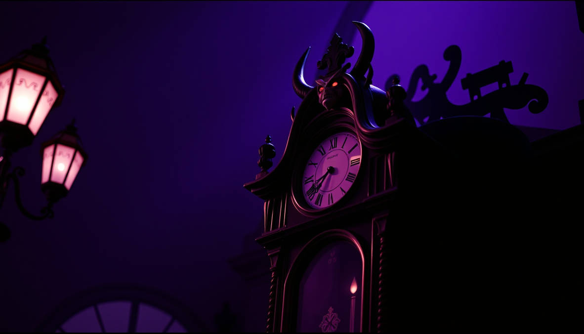 Demonic Clockwork Haunted mansion Demonic clock purple by captaintigertail on DeviantArt