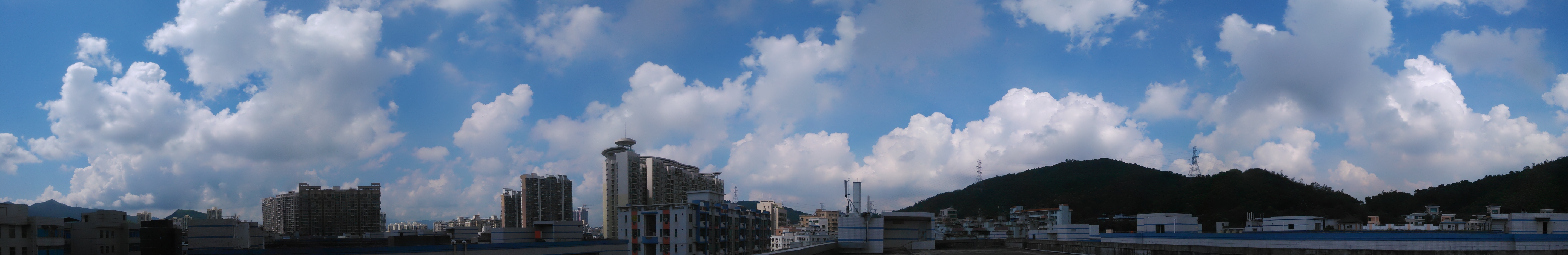 The blue sky and white clouds