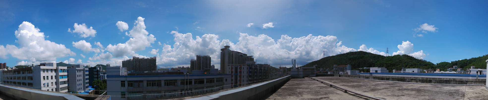 The blue sky and white clouds