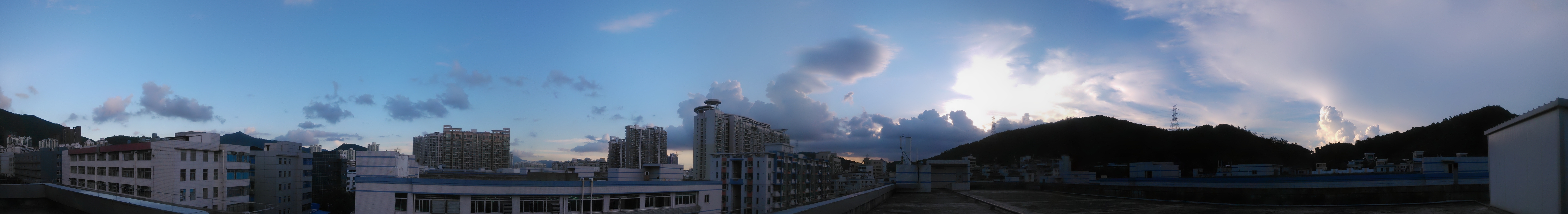 The blue sky and white clouds