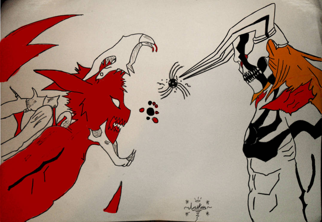 Vaste lorde Ichigo and Ulquiorra(Bleach) VS Six-Tailed Naruto and KCM  Naruto(Naruto Shippuden)