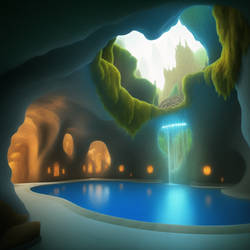 Fantasy Caves under space city Wanderlands