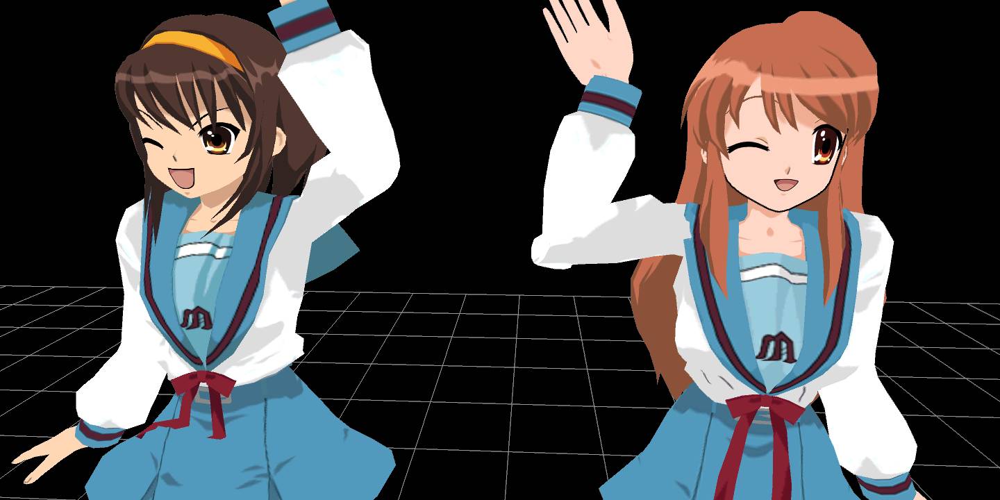 Haruhi Suzumiya and Mikuru Asahina Saying Hello by Pedroj234 on DeviantArt