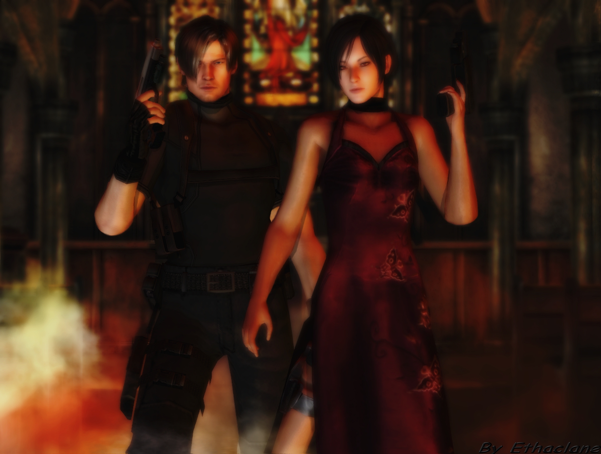 Download Resident Evil 2 Ada Wong Whole Body Phone Wallpaper