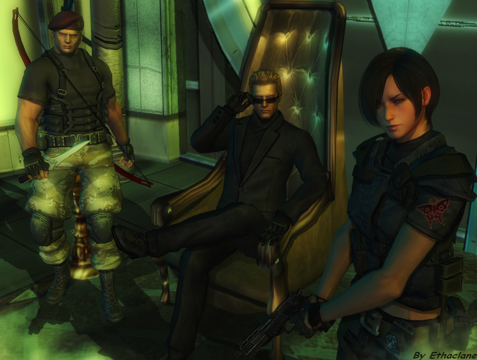 Resident evil wallpaper - Ada/Wesker/Krauser