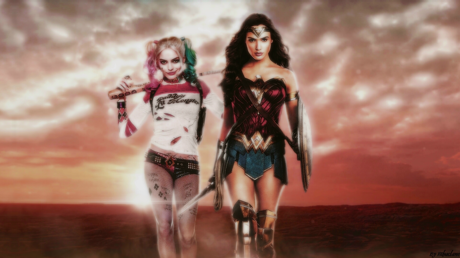 Wonder Woman And Harley Quinn Wallpaper 2 By Ethaclane On Deviantart