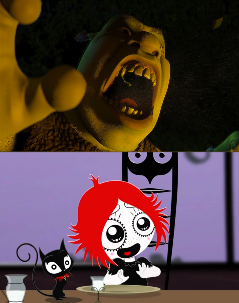 Shrek Roars At Ruby Gloom By Kylewithem On DeviantArt shrek-roars-at-ruby-gloom-by-kylewithem-on-deviantart