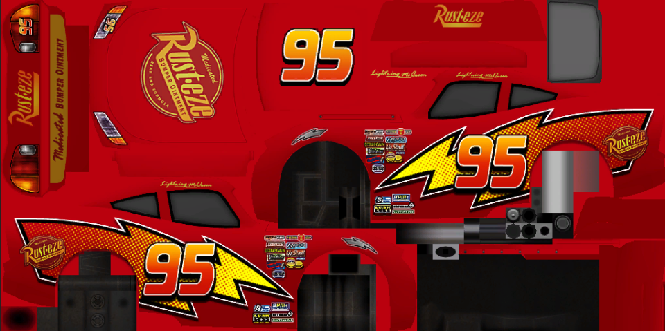 Lightning McQueen Textures Body Unused by Kylewithem on DeviantArt