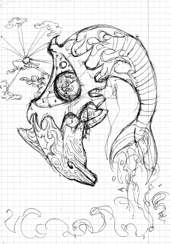 sketch sechs: astral dolphin