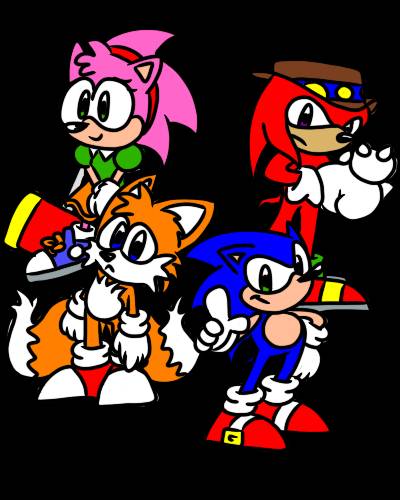 Sonic, Tails, Knuckles and Amy by OrangeYorange2700 on DeviantArt