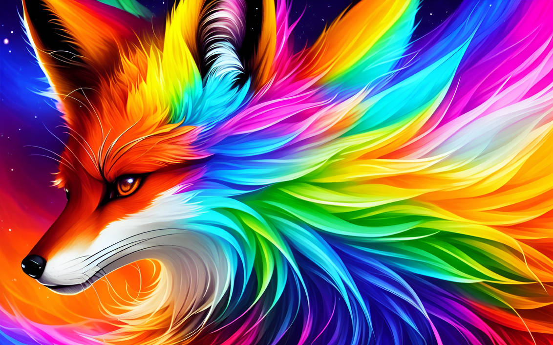 Colorful Fox Types Colorful Fox with Flair by VisionAI on DeviantArt