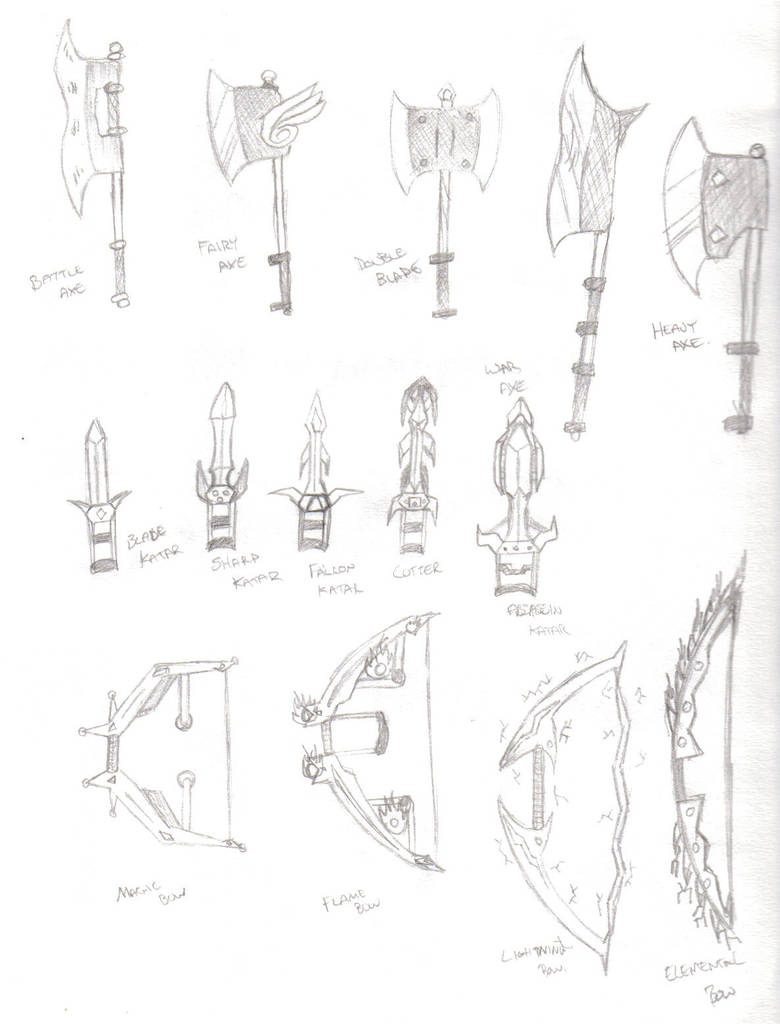 Weapon Note Picture Weapon Sheet 2. by dart3vil on DeviantArt