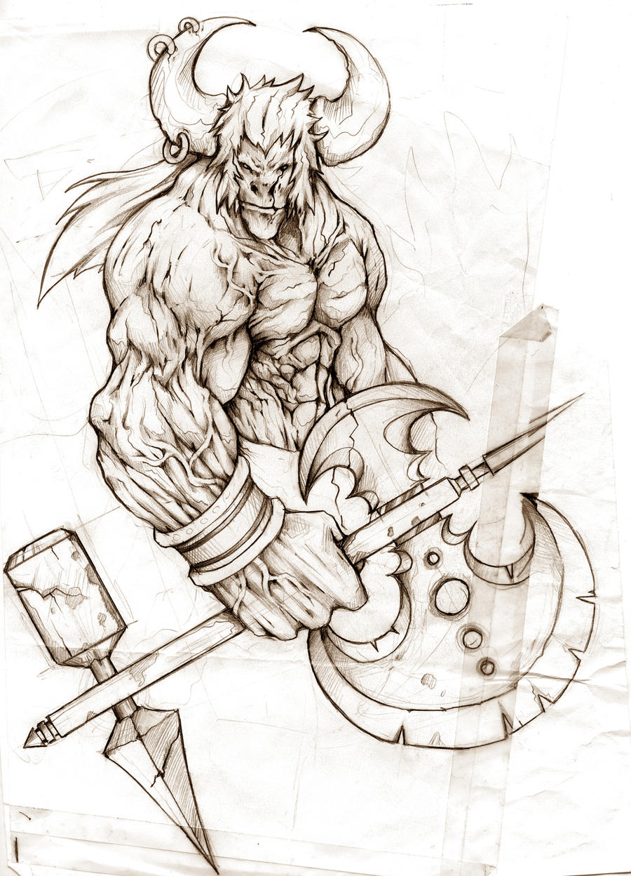 Минотавр тату